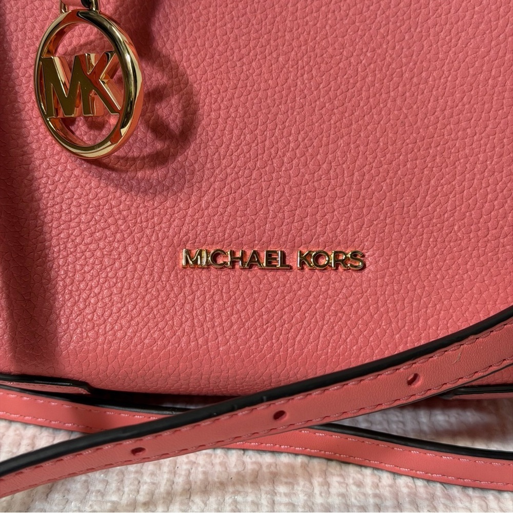 Michael Kors Mercer XS Extra Small Phone Crossbody Bag Leather Sherbert Pink - Picture 4 of 7